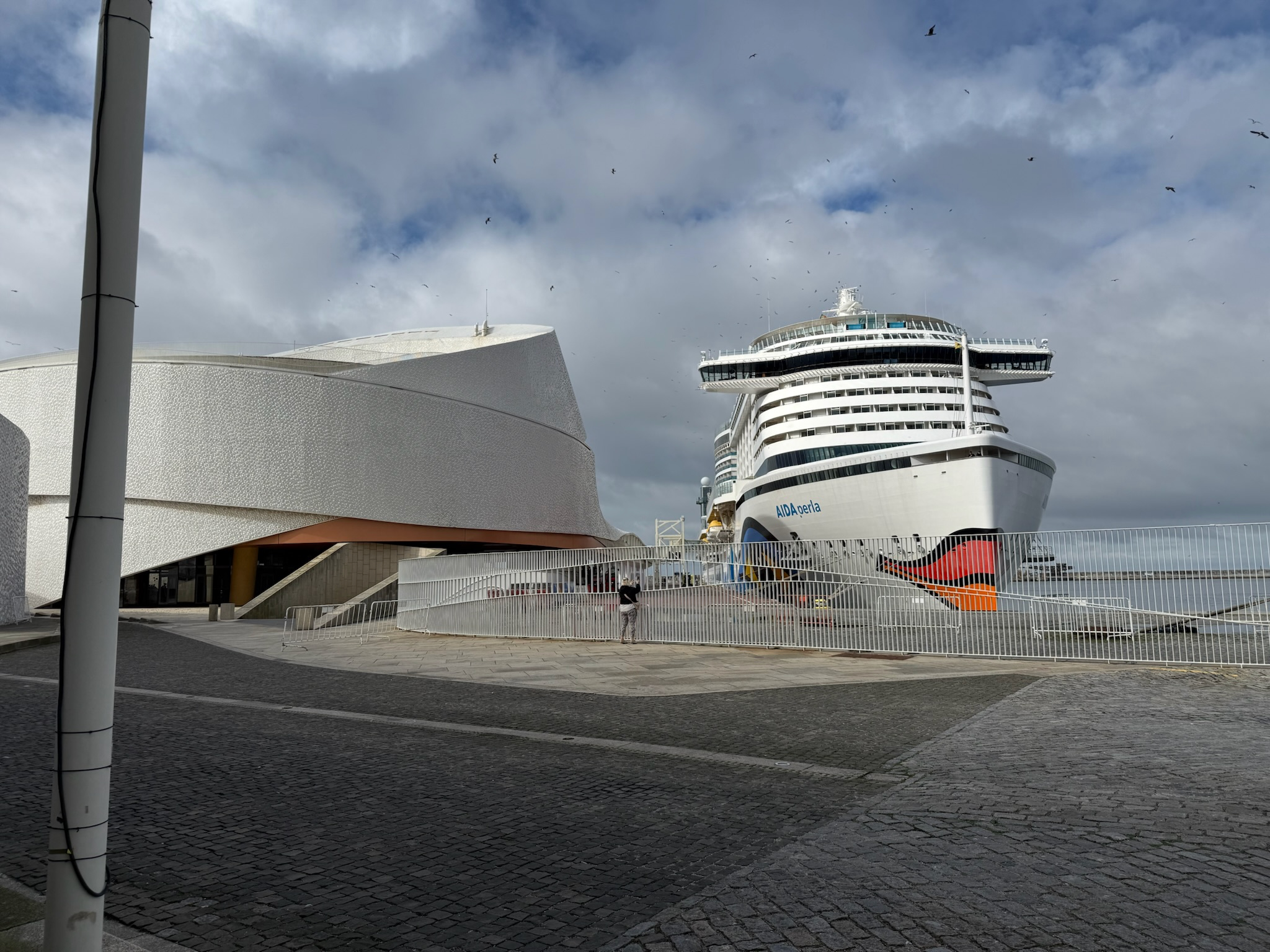 IMG_7397 AIDAperla im Hafen nahe Porto.